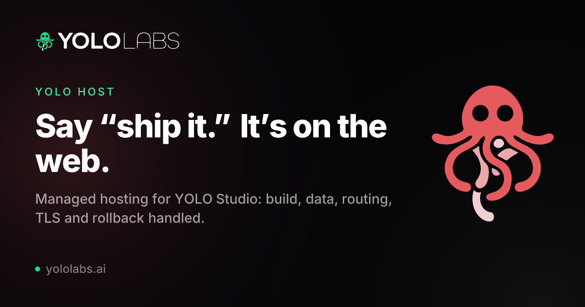 YOLO Host: Managed Hosting for YOLO Studio Apps | YOLO Labs